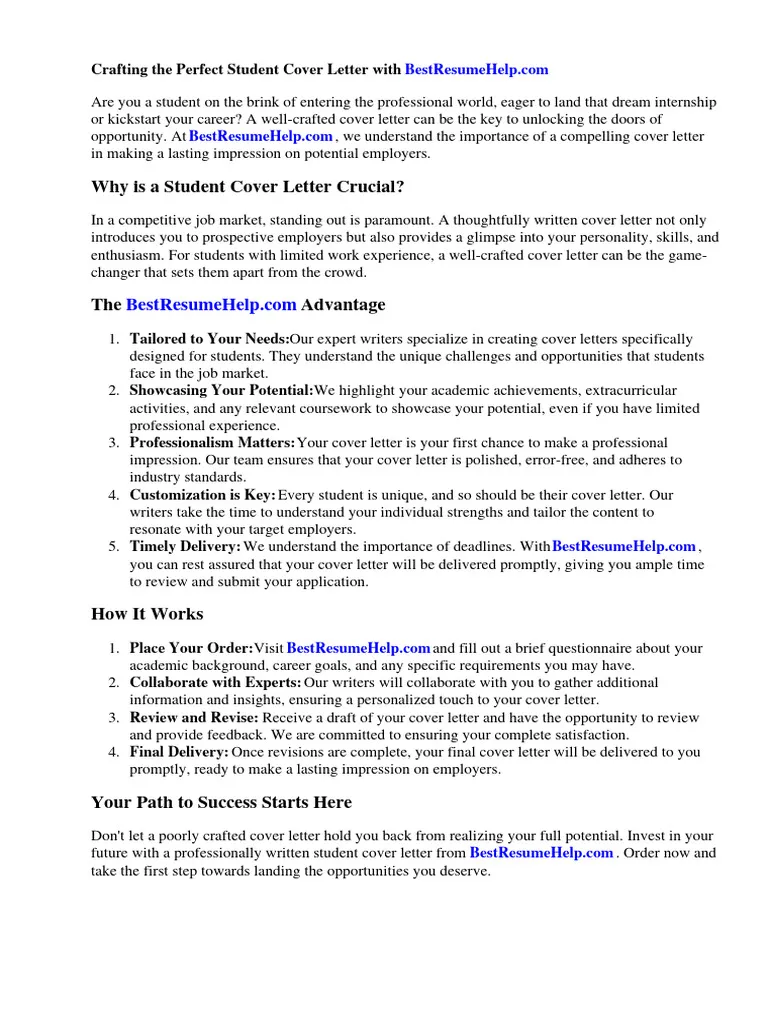 44029 resume cover letter college student guide