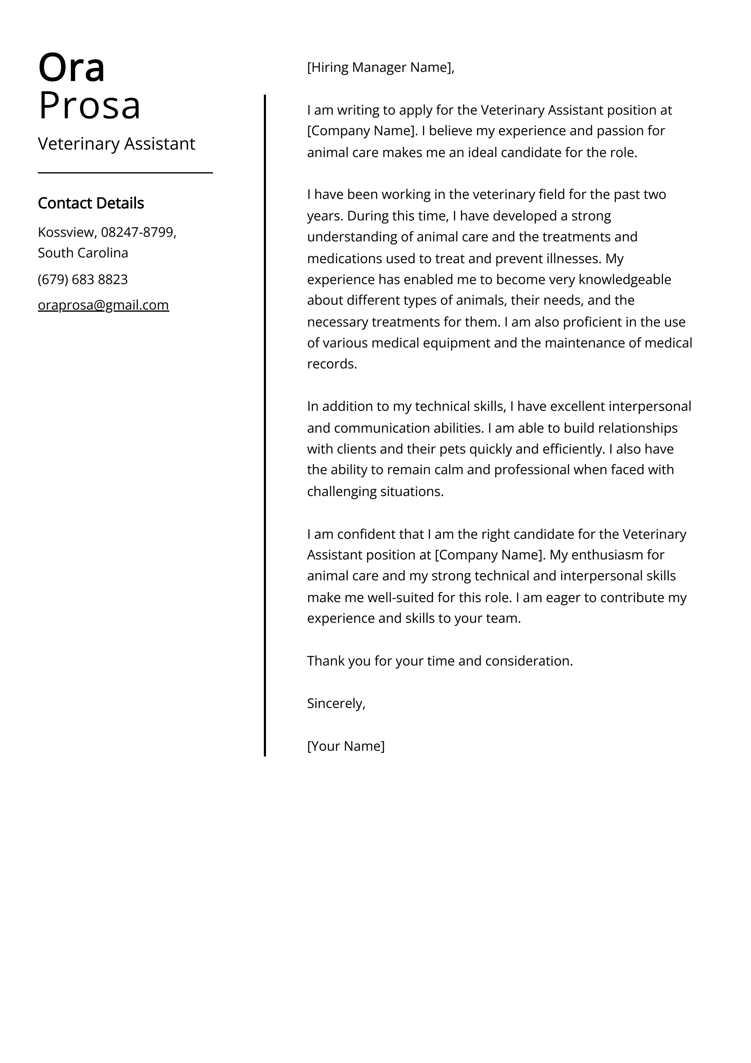 44030 veterinary assistant skills