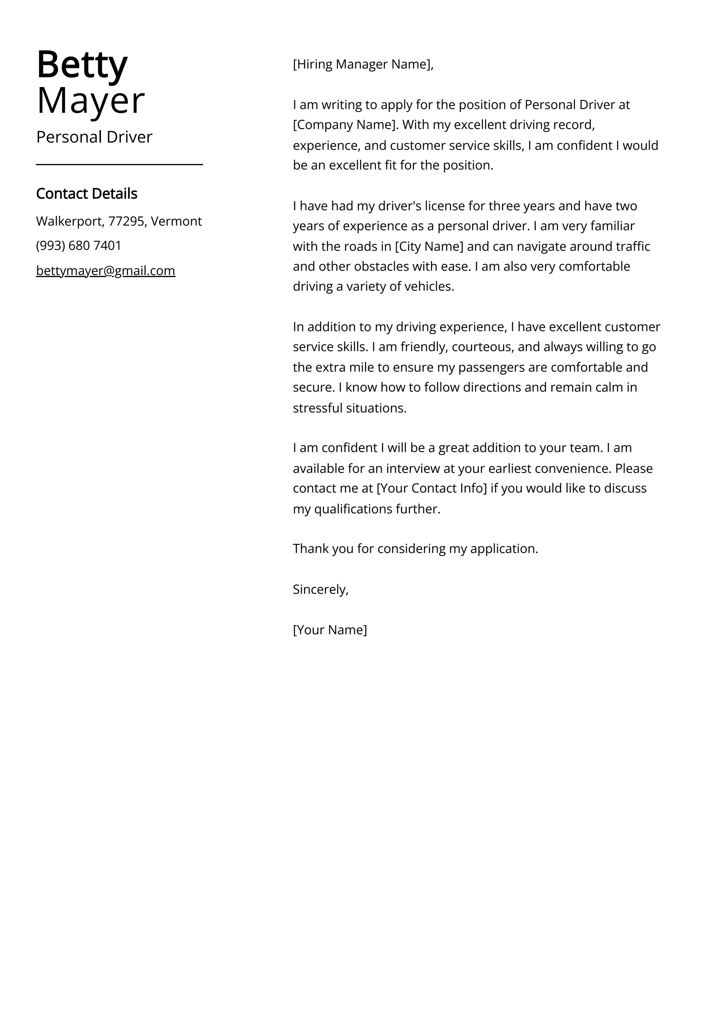 44035 driver cover letter formatting