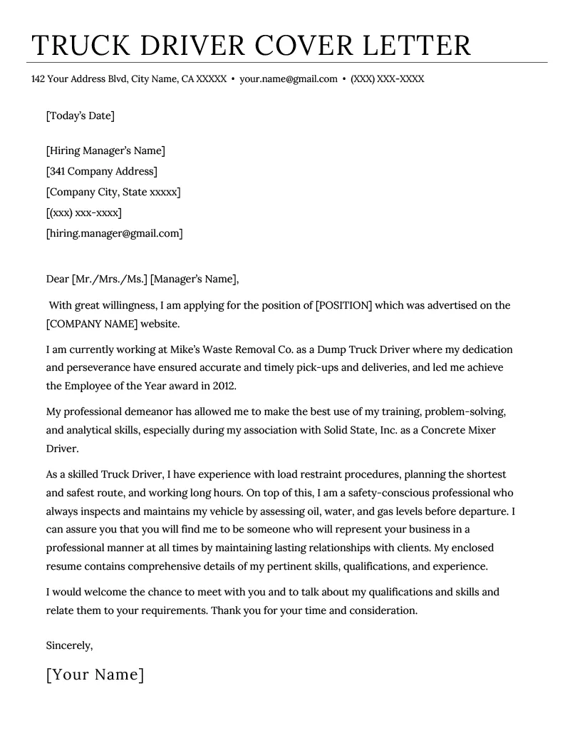 44035 driver cover letter professionalism