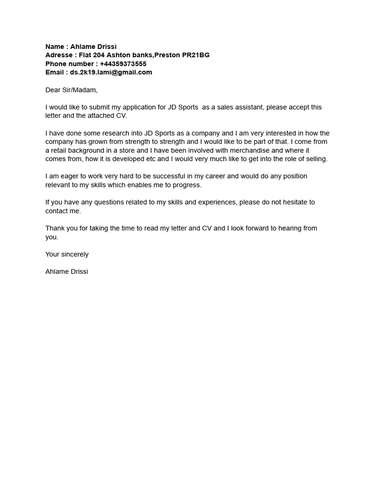 44044 athletic trainer cover letter