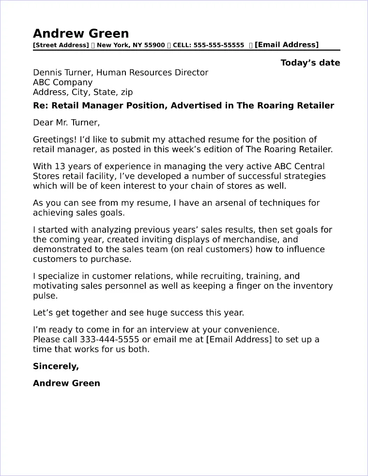 44074 retail manager cover letter company research