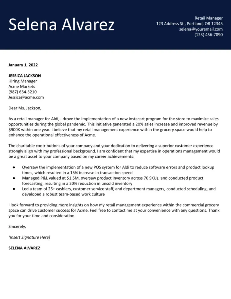 44074 retail manager cover letter example