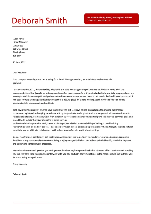 44074 retail manager cover letter formatting