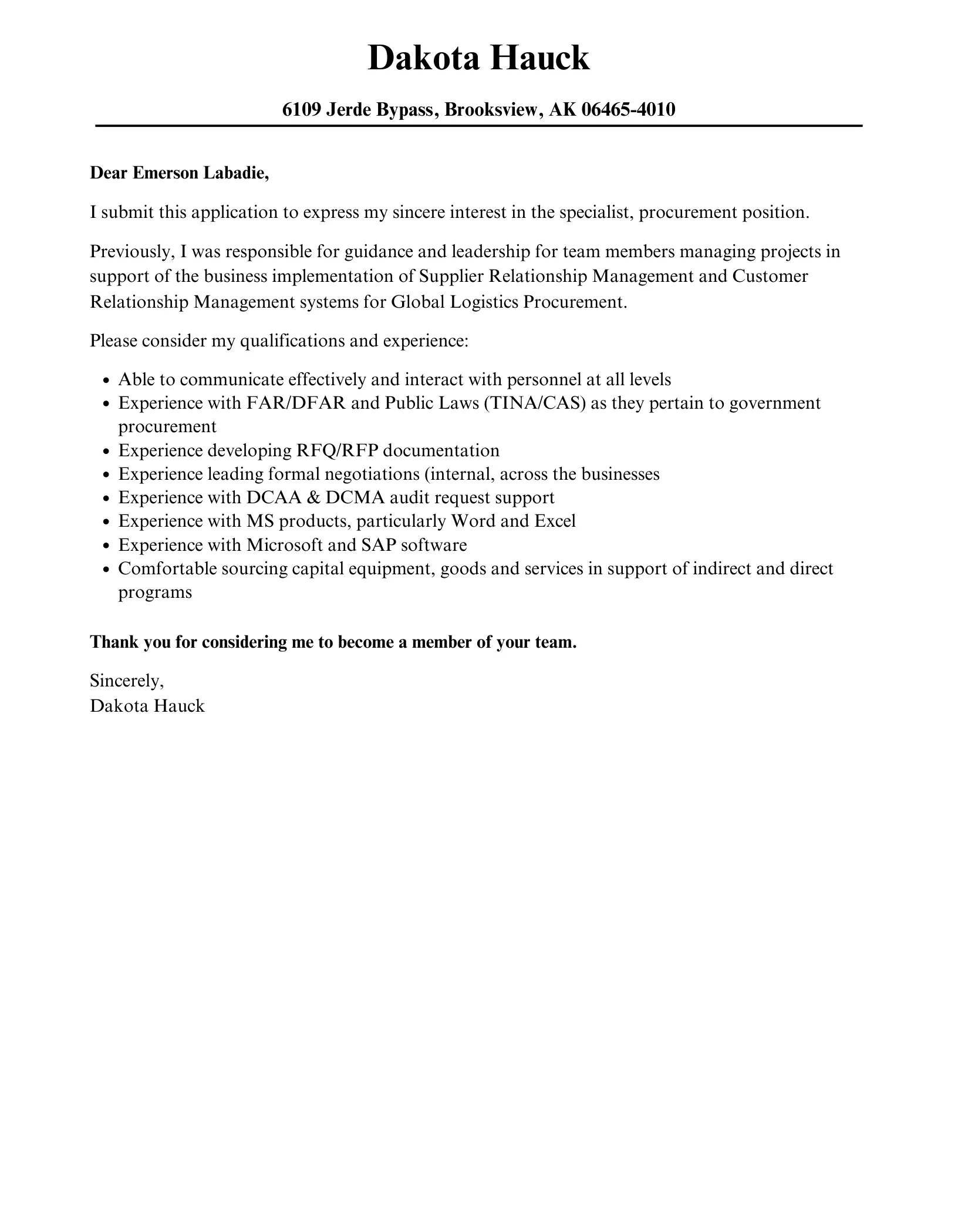 44077 procurement specialist achievements