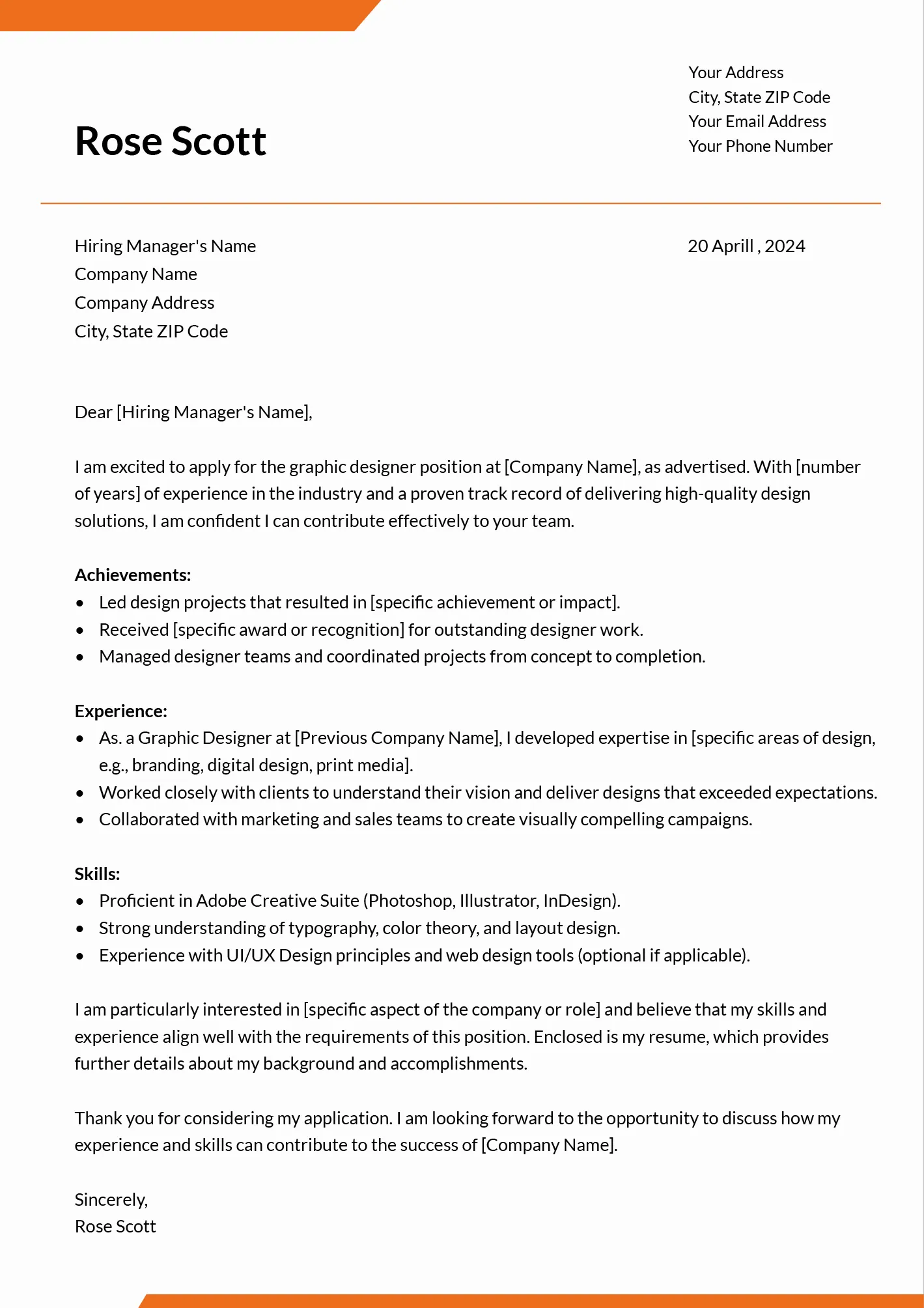 44082 entry level graphic designer cover letter