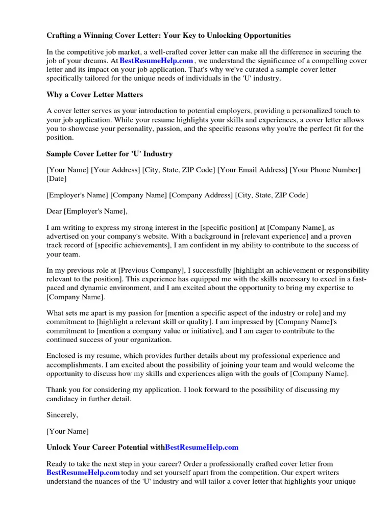 44099 cover letter unadvertised job research