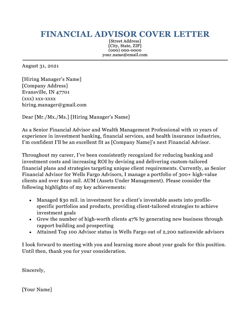 44106 finance cover letter closing