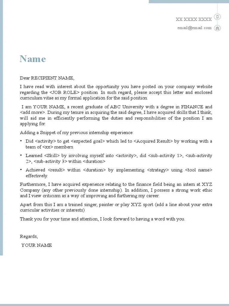 44106 finance cover letter header