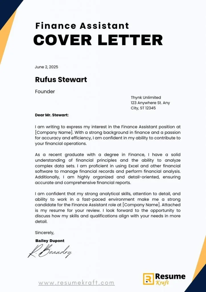 44106 finance cover letter tailoring