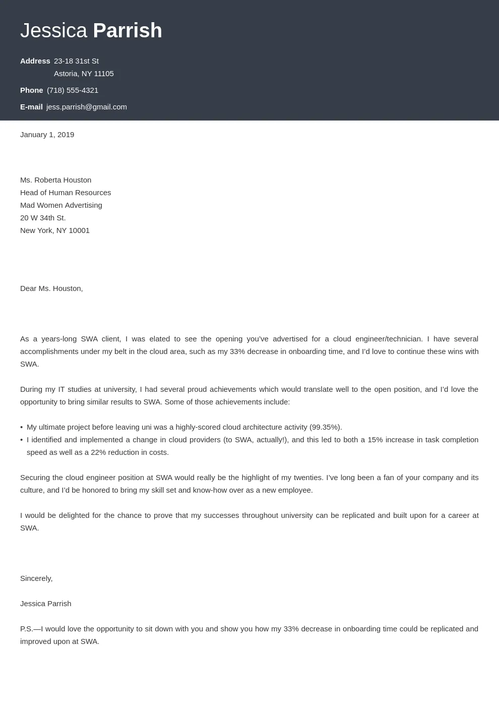 44115 cover letter formatting
