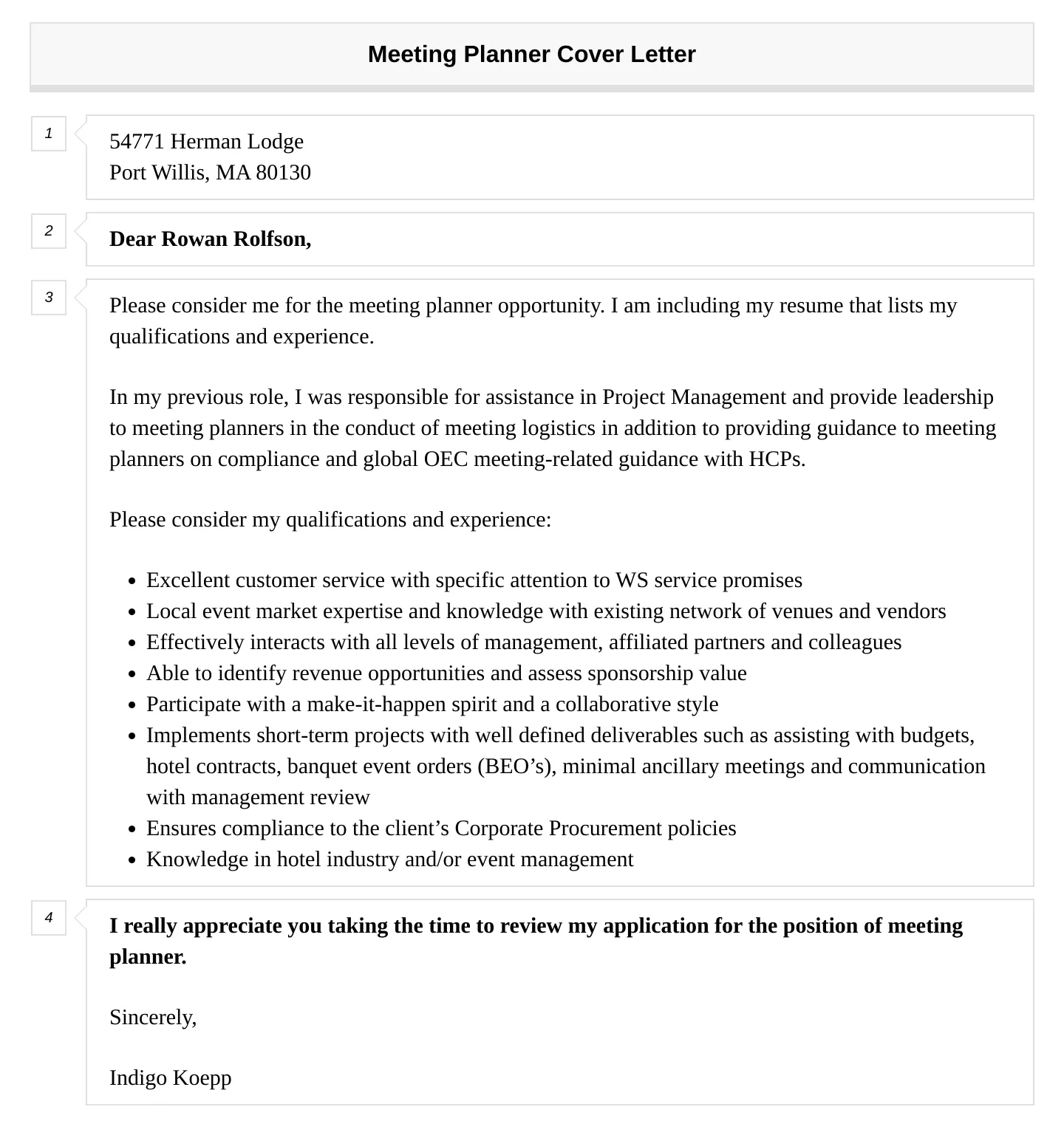44125 meeting planner resume tips