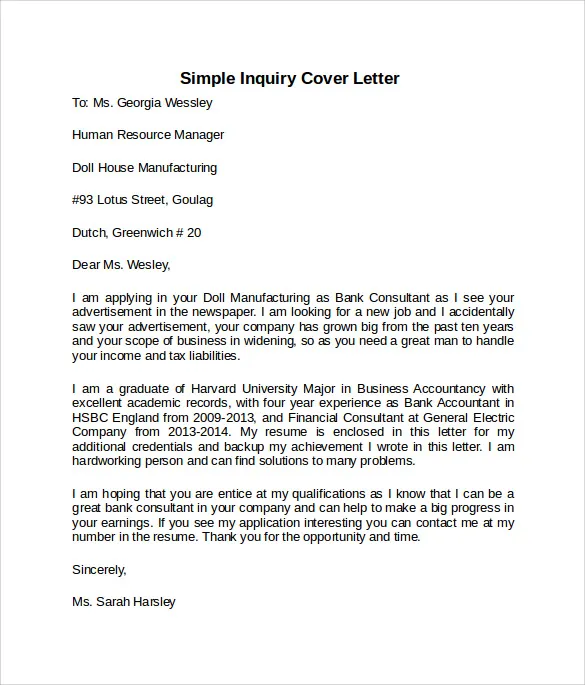 44126 cover letter inquiry networking