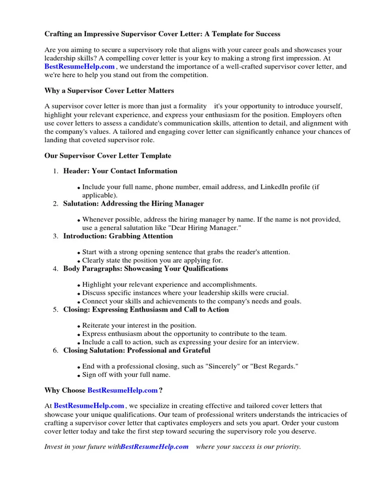44165 supervisor cover letter header
