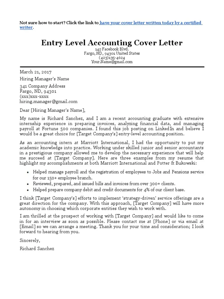 44166 accounting entry level cover letter