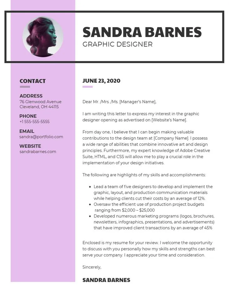 44174 showcase skills cover letter