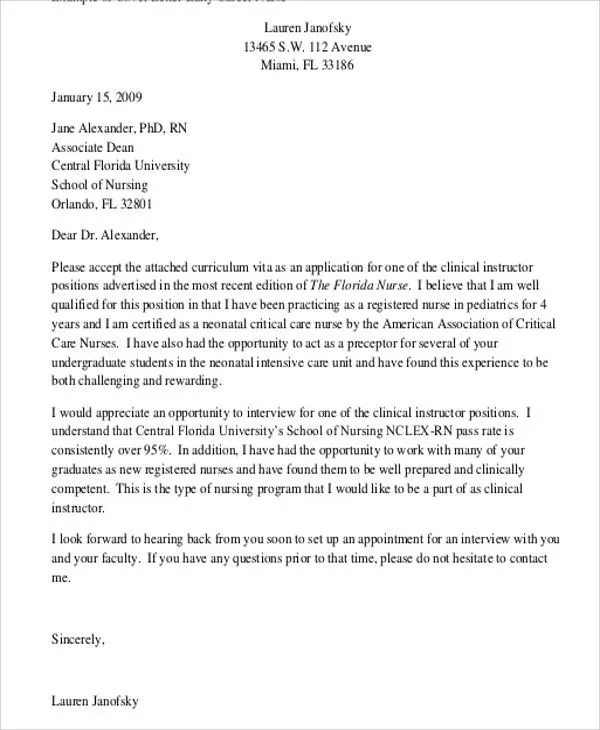 44181 nursing student cover letter