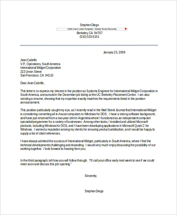 44197 cover letter achievements