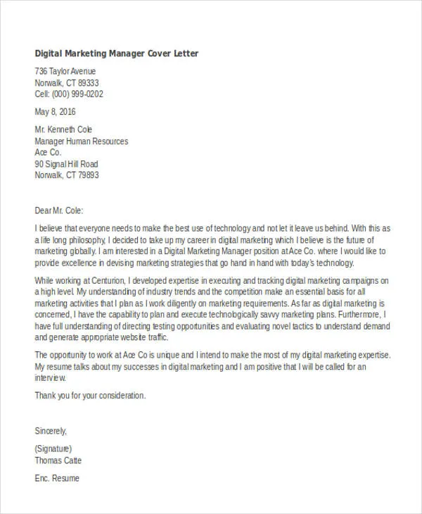 44210 cover letter example social media