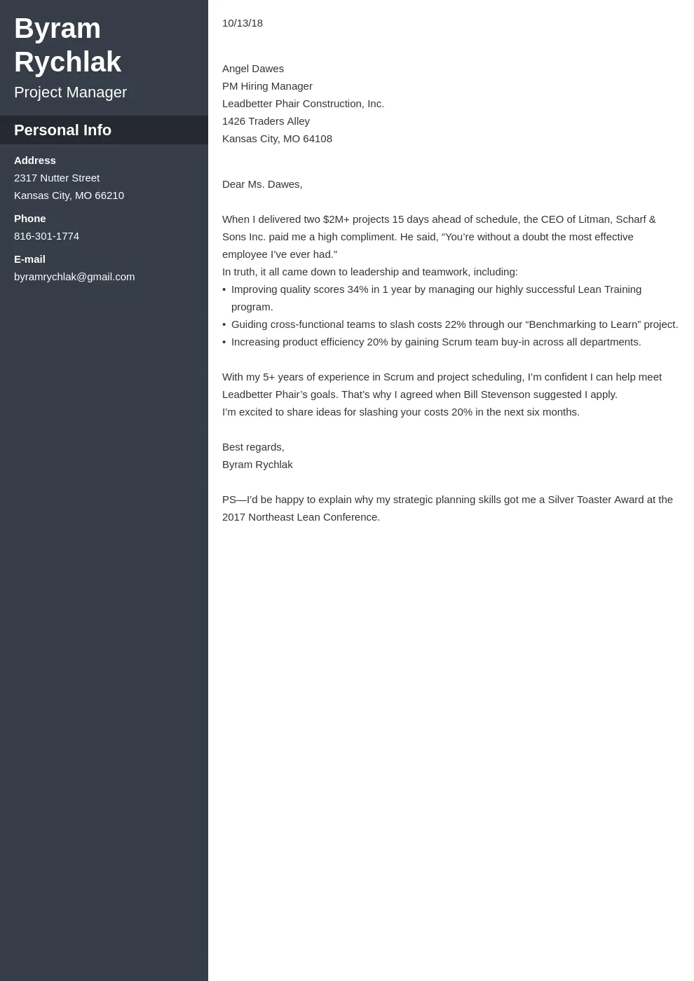 44250 cover letter example marketing