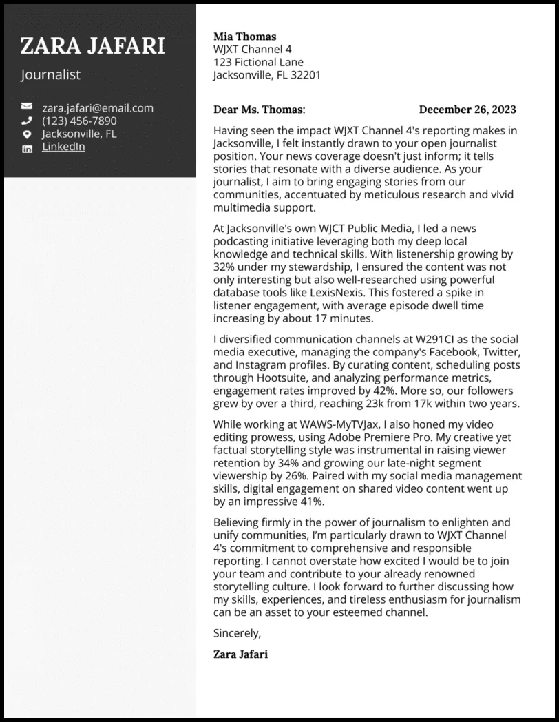 44251 journalism cover letter skills
