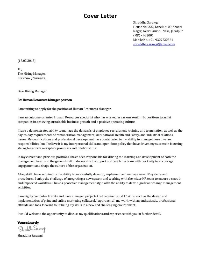 44281 experience cover letter