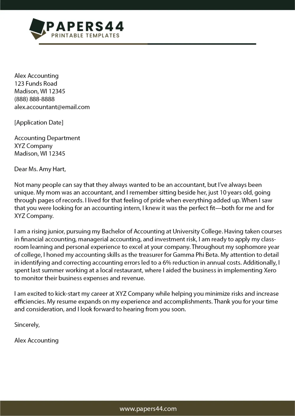 44292 cover letter formatting