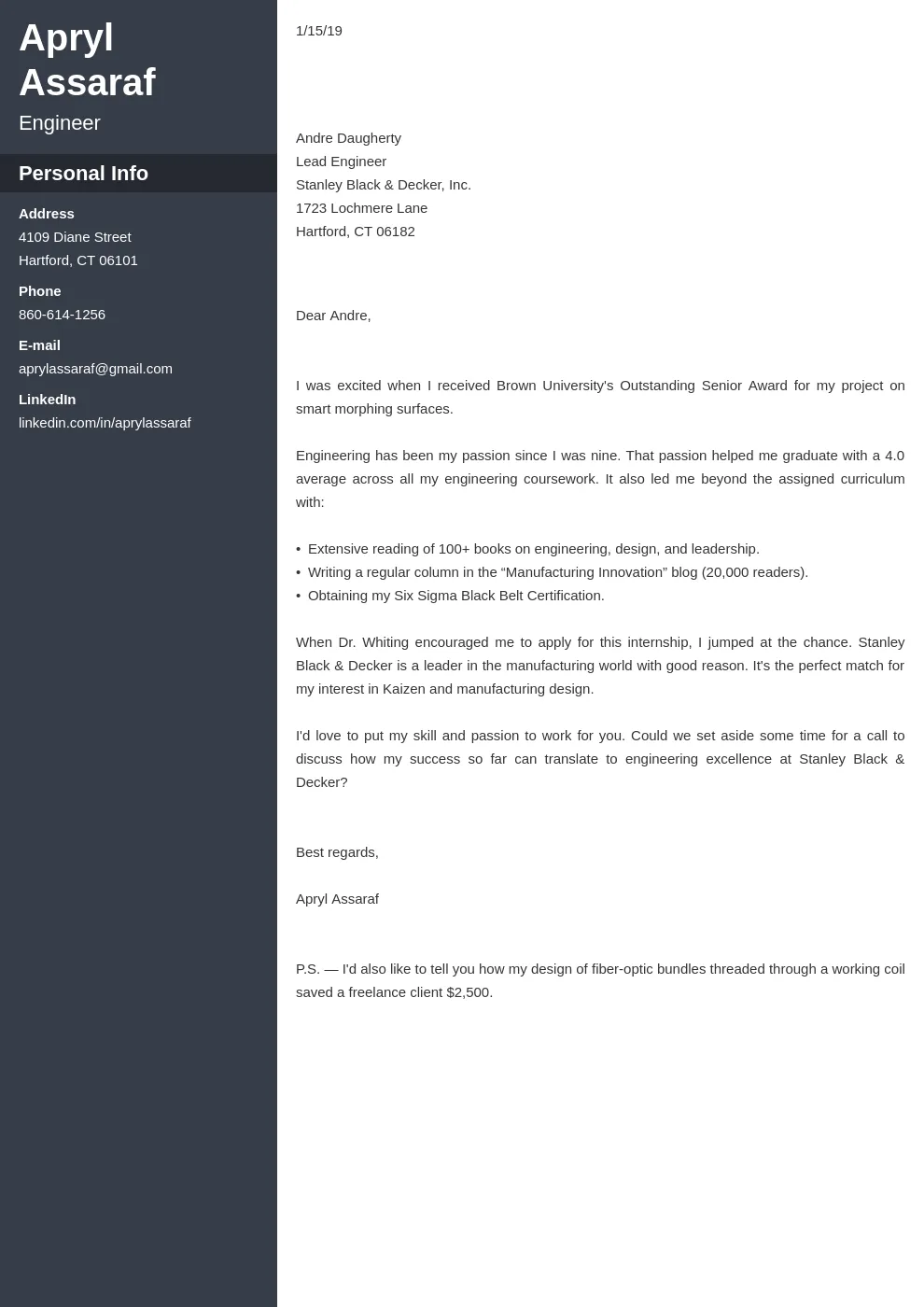 44292 internship cover letter header