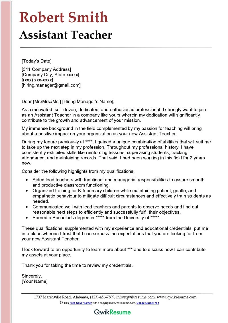 44296 teacher assistant experience