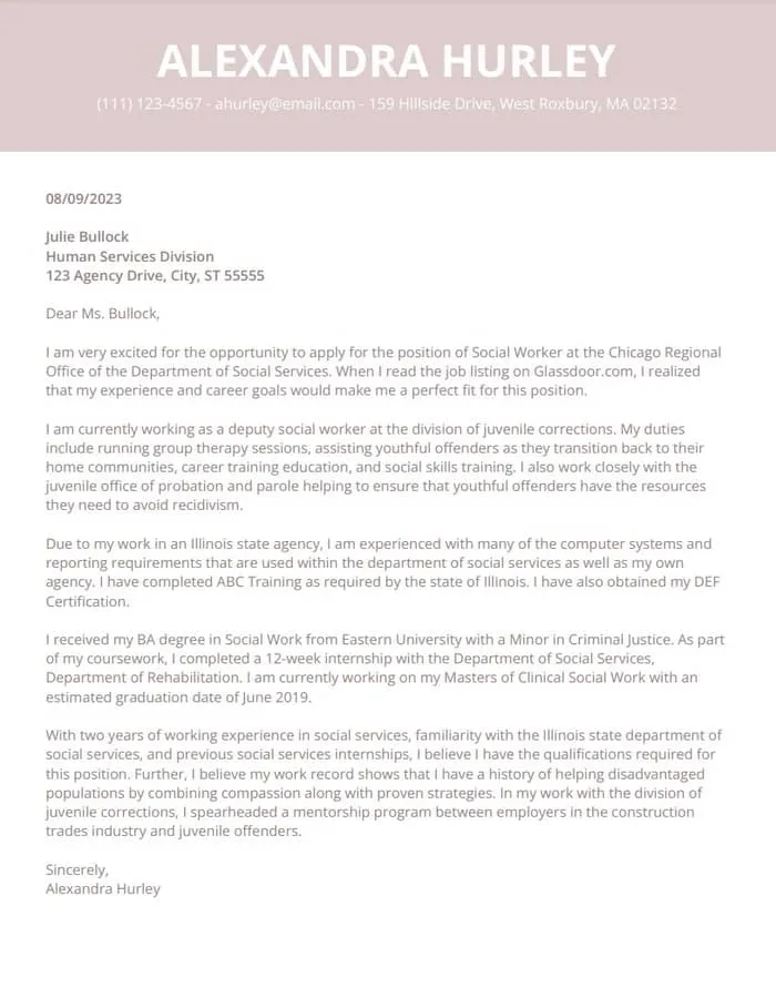 44301 cover letter overview