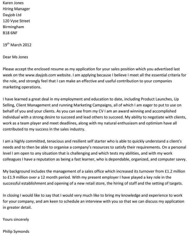 44304 cover letter formatting