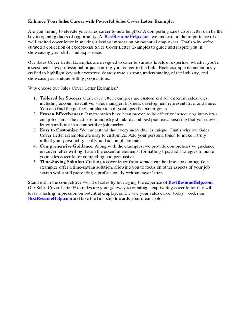 44304 sales job cover letter