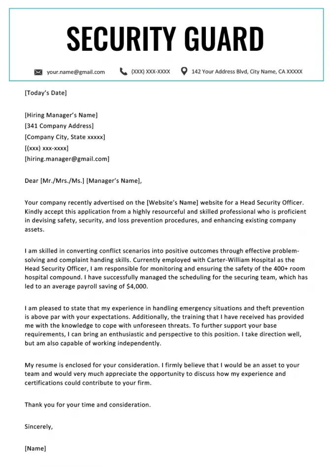 44327 security officer cover letter example