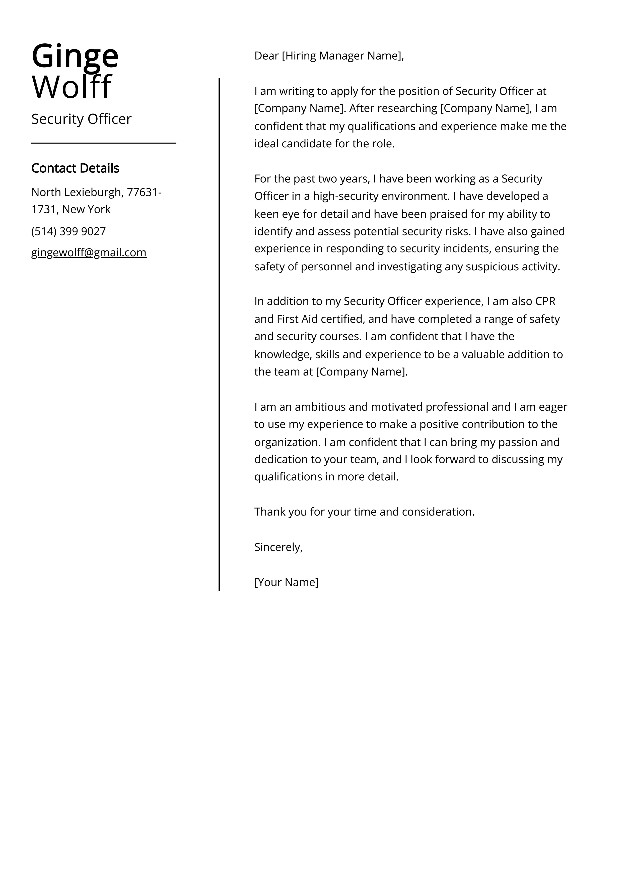 44327 submitting security cover letter