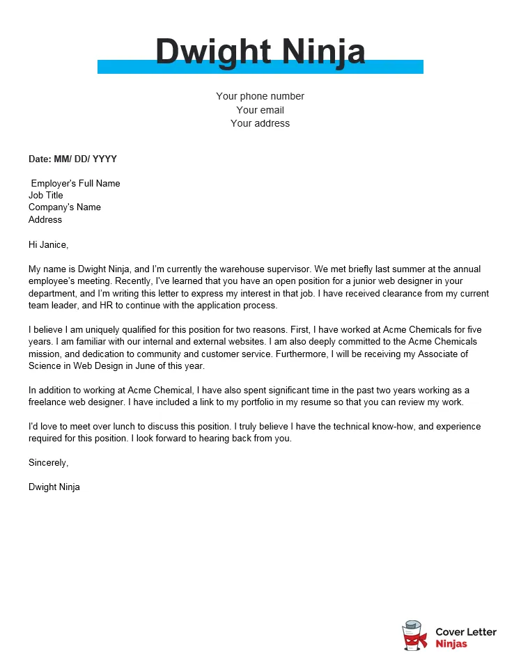 44358 internal cover letter essential