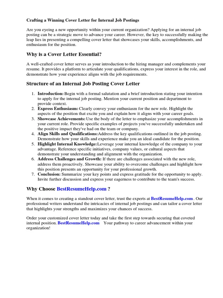 44358 internal cover letter importance