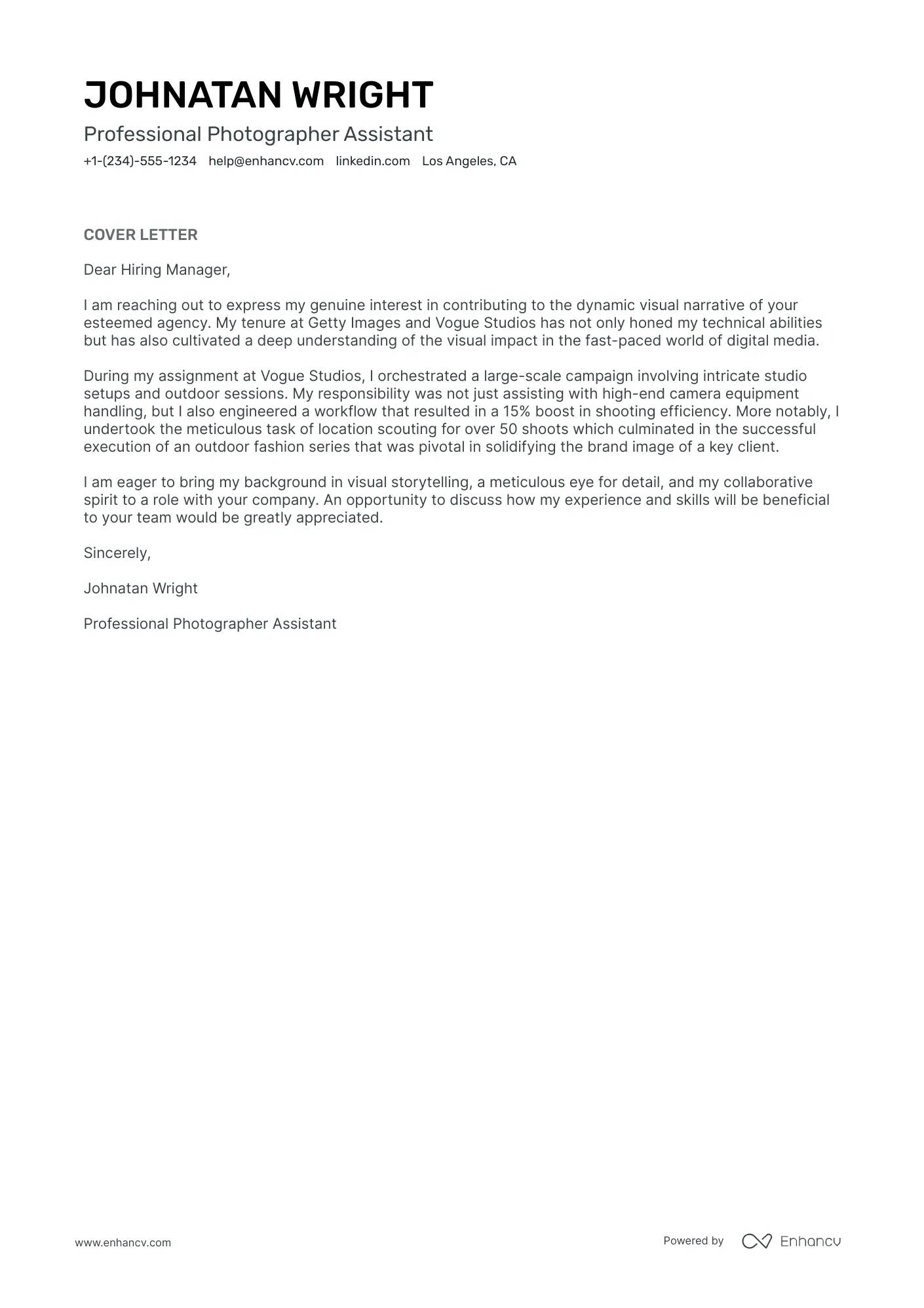 44363 photographer cover letter formatting