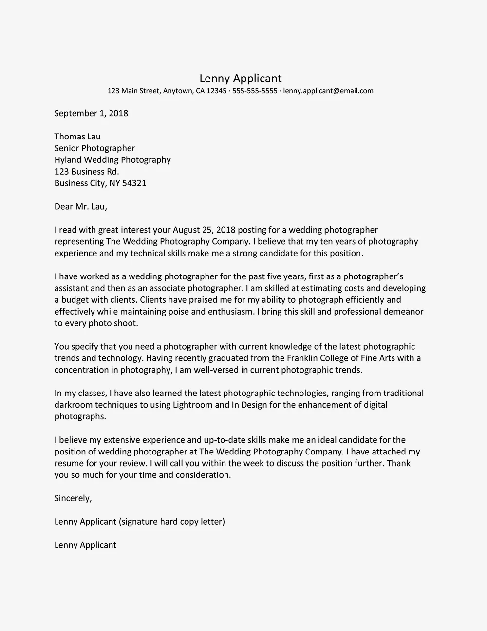 44363 photographer cover letter tips