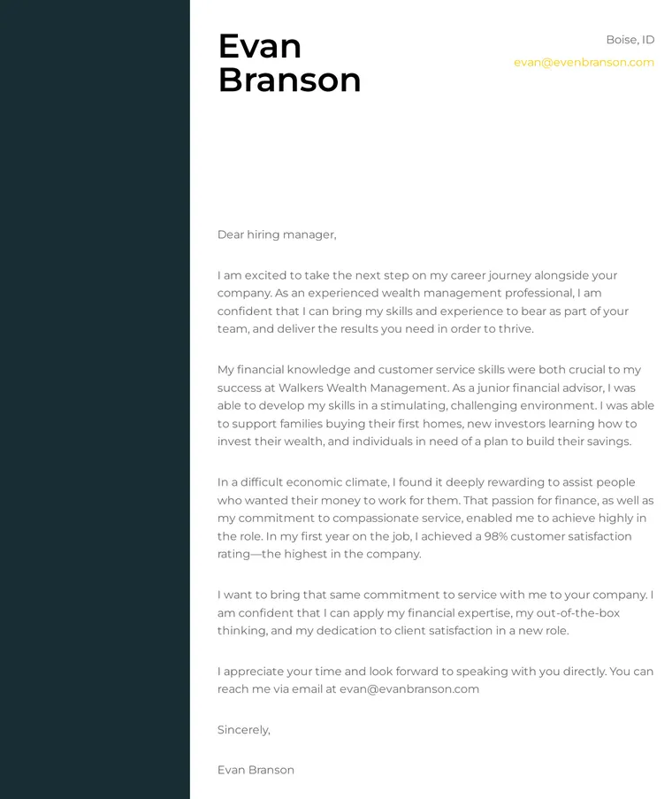 44365 entry level cover letter