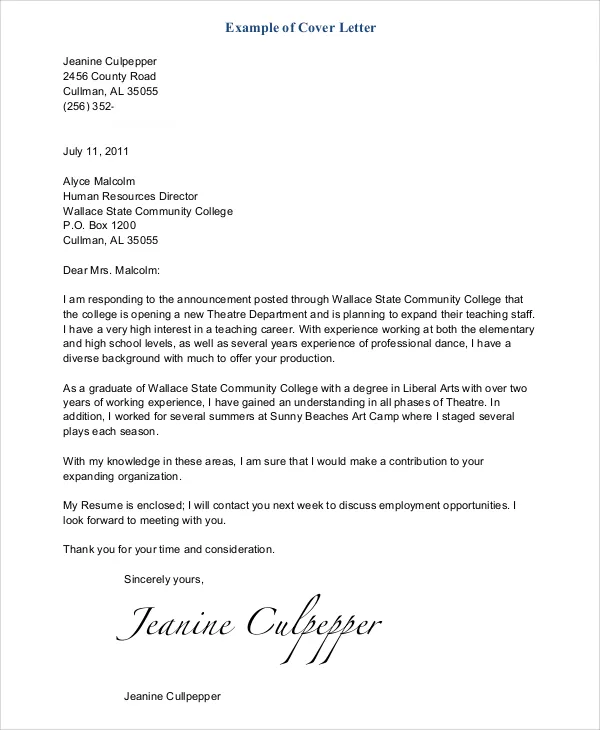 44365 skills cover letter