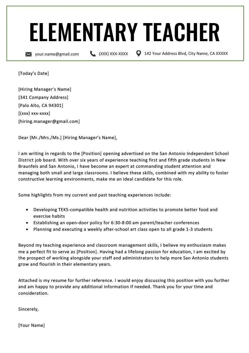 44367 teacher cover letter importance