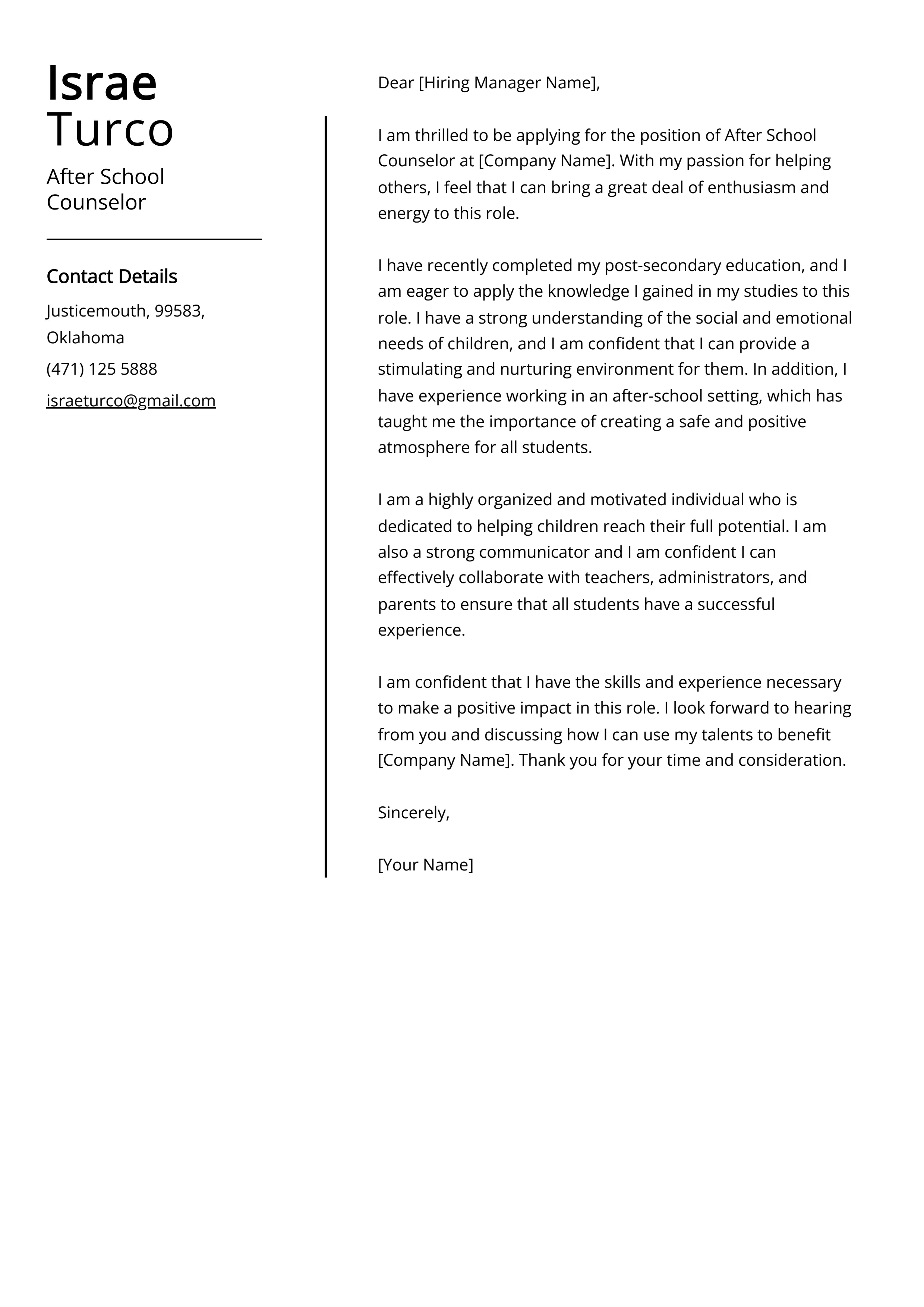 44373 cover letter formatting