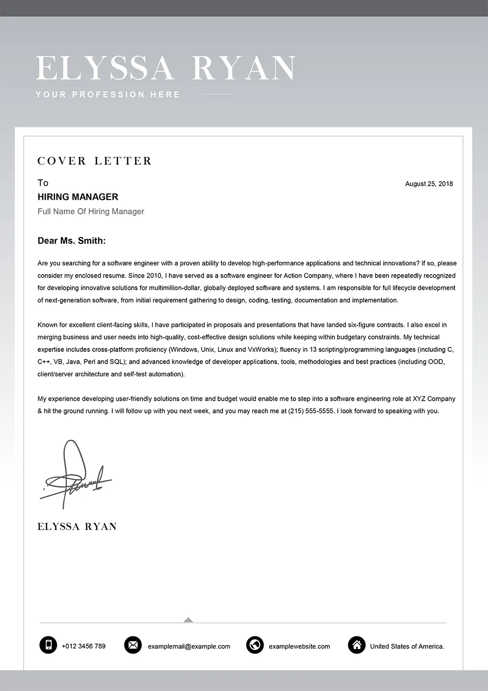 44374 cover letter formatting