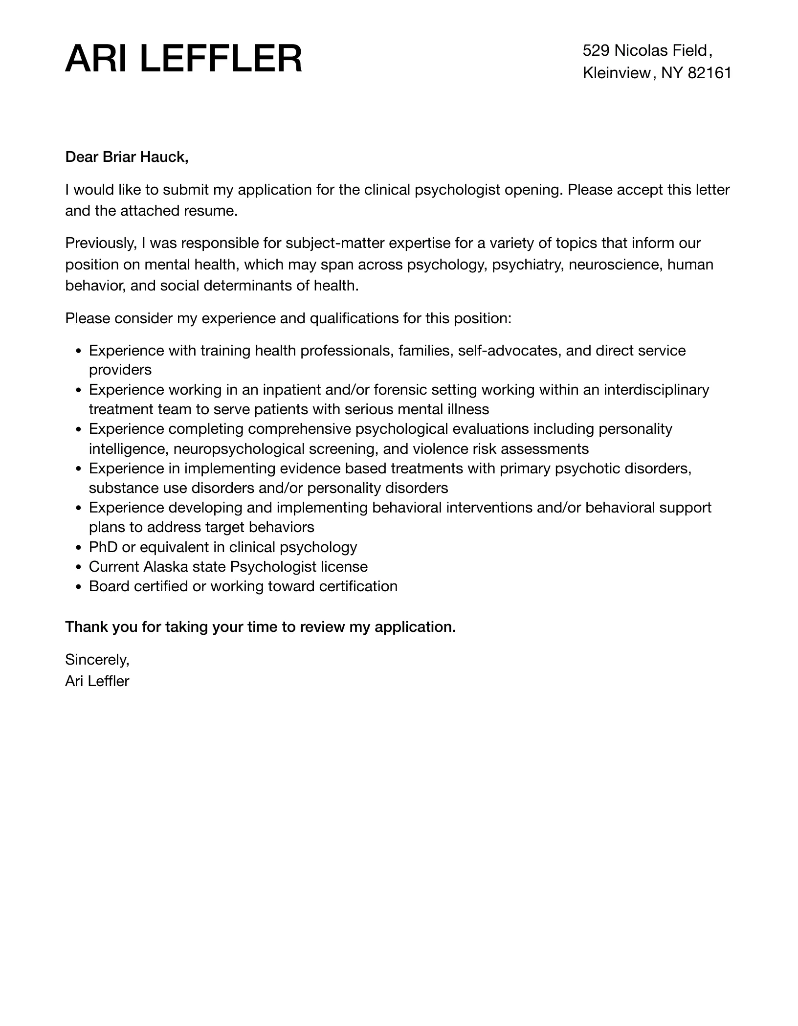 44398 cover letter formatting