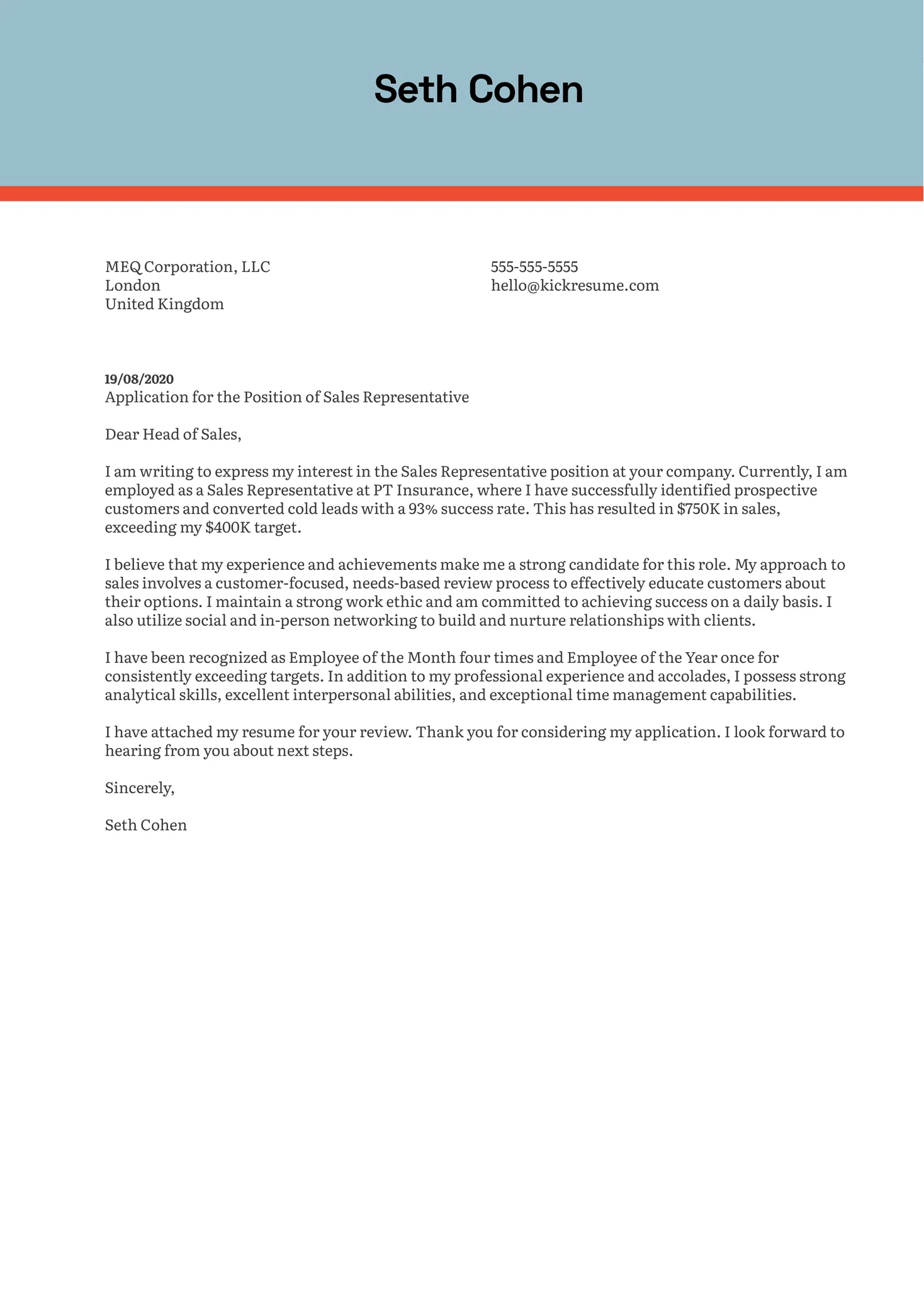 44403 formatting cover letter