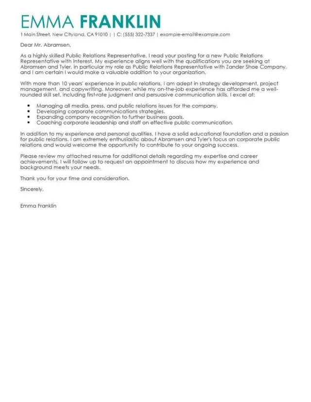 44406 business cover letter components