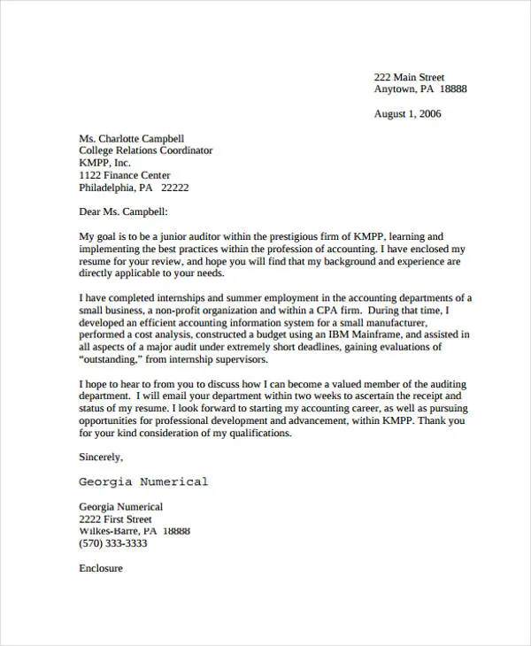 44406 business cover letter format