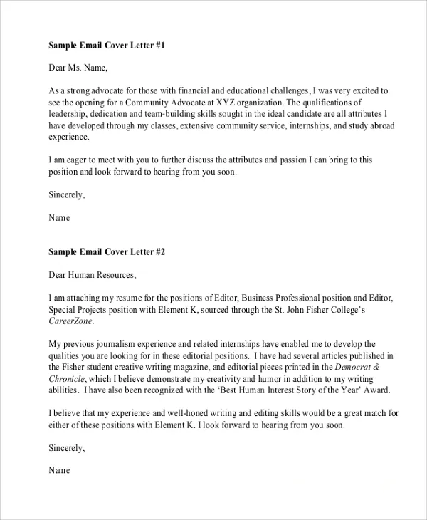 44416 cover letter resume attachment example
